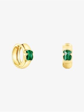 TOUS 12 MM MINI HOOP EARRINGS WITH BEAR AND 18K GOLD VERMEIL TOUS BASICS